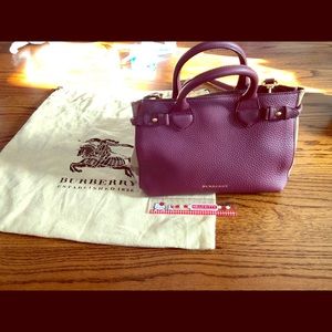Authentic Burberry Medium Tote Elderberry